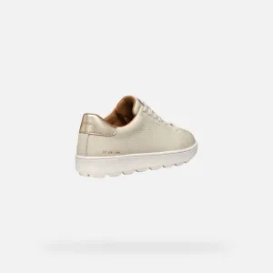 Cream women's sneakers Geox Spherica ECUB-1 - Women's