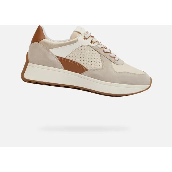 Cream women's sneakers Geox Amabel - Women's