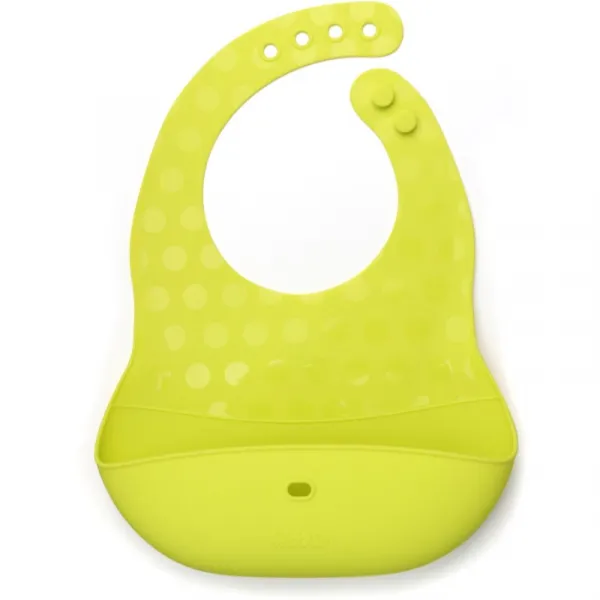 BBLÜV Pöket podbradníček s lyžičkou Grey/Lime 2 ks