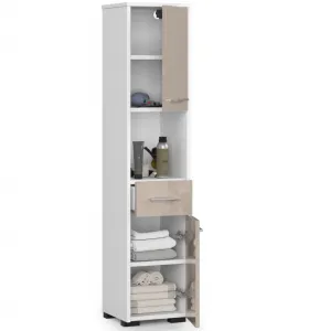 Ak furniture Kúpeľňová skrinka Fin II 30 cm biela/cappuccino lesk