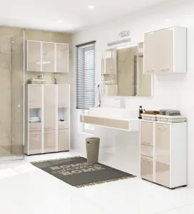 Ak furniture Kúpeľňová skrinka Fin II 30 cm biela/cappuccino lesk