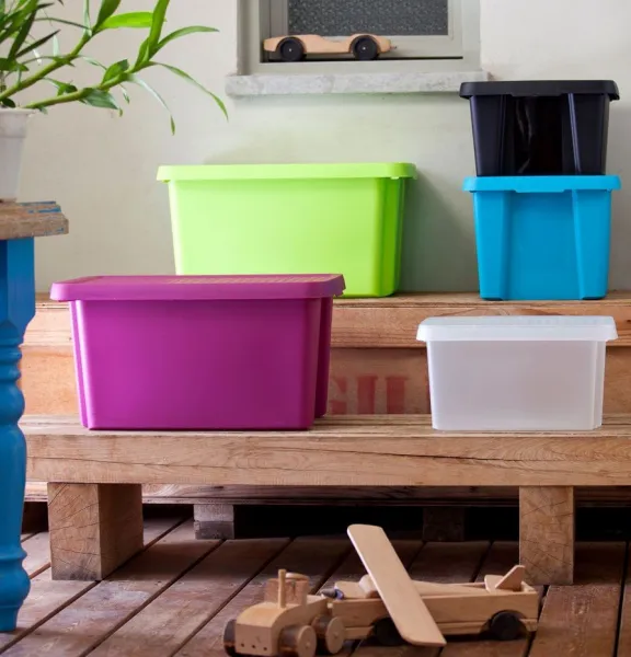 CURVER Úložný box ESSENTIALS 26L s vekom | transparentná