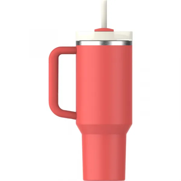 Stanley Quencher H2.O FlowState™ Tumbler tumbler z nehrdzavejúcej ocele s rúrkou Hot Coral 1180 ml