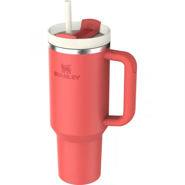 Stanley Quencher H2.O FlowState™ Tumbler tumbler z nehrdzavejúcej ocele s rúrkou Hot Coral 1180 ml
