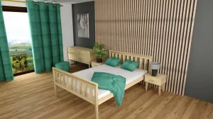 Posteľ KALEA 90 x 200 cm, borovica Rošt: S latkovým roštom, Matrac: Matrac Coco Maxi 20 cm