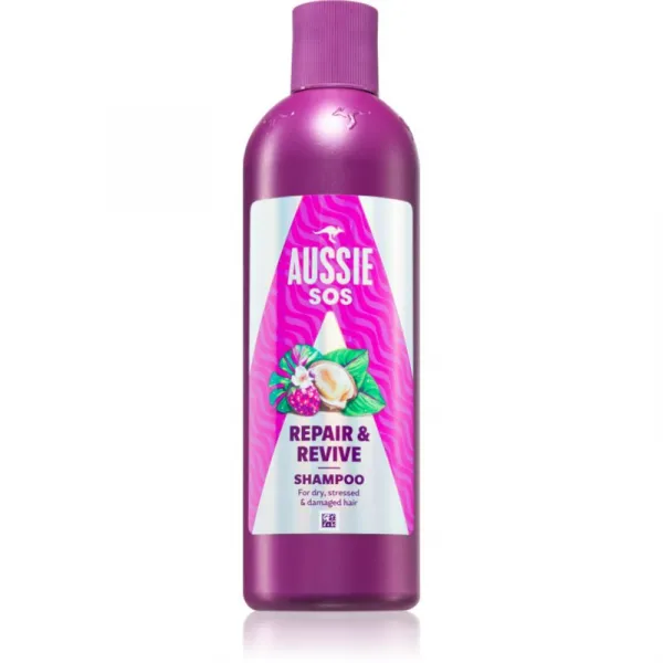Aussie SOS Repair & Revive vyživujúci šampón pre namáhané vlasy a vlasovú pokožku 300 ml