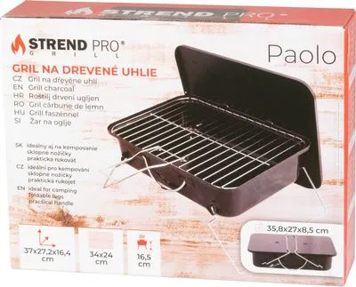 Gril Strend Pro Paolo, BBQ, na drevené uhlie, 37x27x17 cm