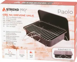 Gril Strend Pro Paolo, BBQ, na drevené uhlie, 37x27x17 cm