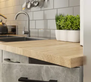 Ak furniture Kuchyňská linka Olivie 2,4 m prosklená beton