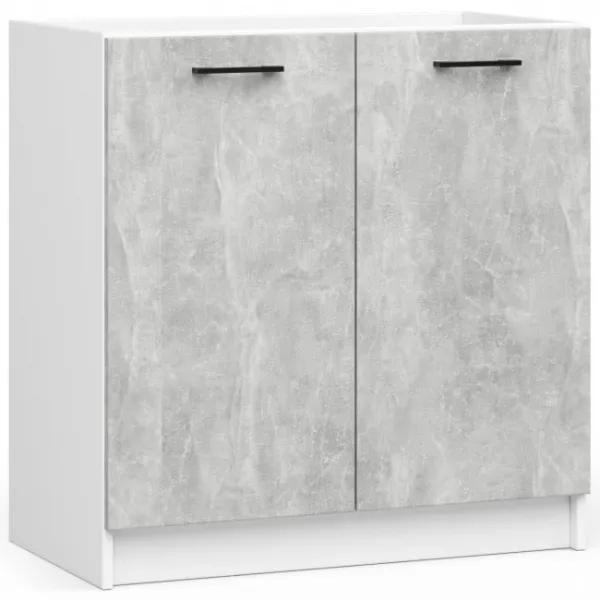Ak furniture Kuchyňská linka Olivie 2,4 m prosklená beton