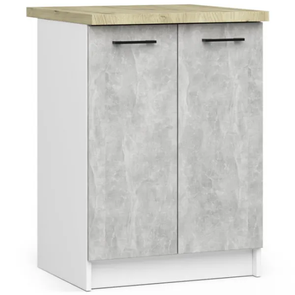 Ak furniture Kuchyňská linka Olivie 2,4 m prosklená beton