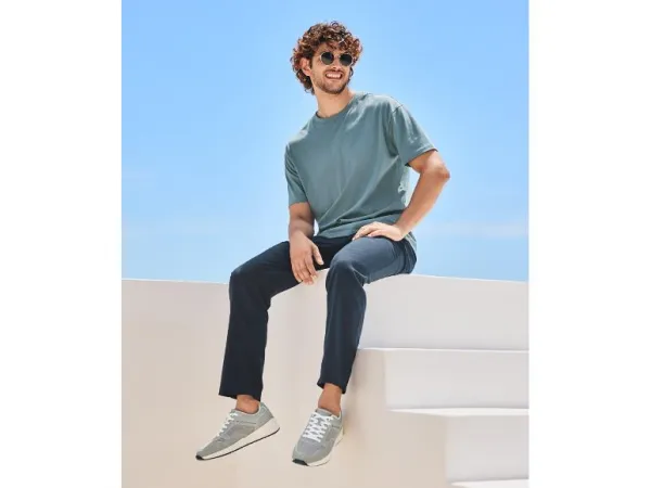 Livergy® Pánske nohavice s ľanom (navy modrá, XL (56/58))