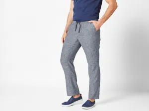 Livergy® Pánske nohavice s ľanom (sivá, XL (56/58))