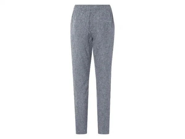 Livergy® Pánske nohavice s ľanom (sivá, XL (56/58))