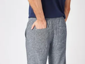 Livergy® Pánske nohavice s ľanom (sivá, XL (56/58))