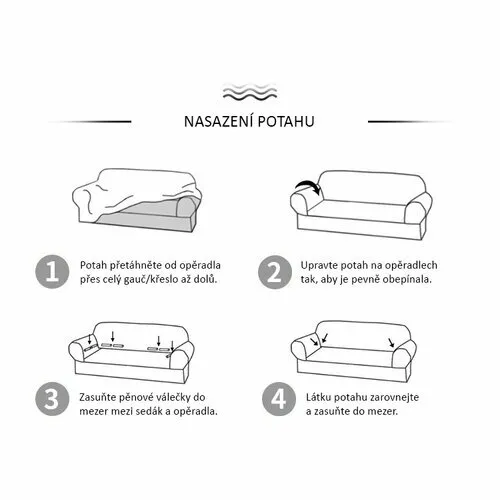 4Home Napínací poťah na kreslo Elegant modrá, 90-140 cm + obliečka na vankúšik zadarmo, 90-140 cm