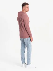 Mikina na zips s kapucňou ružová