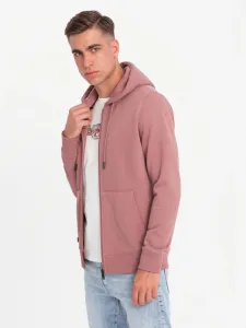 Mikina na zips s kapucňou ružová