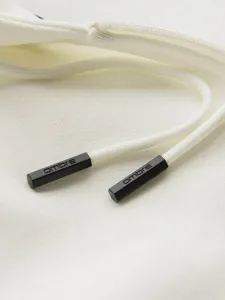 Mikina na zips s kapucňou krémová