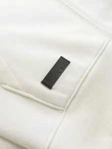 Mikina na zips s kapucňou krémová
