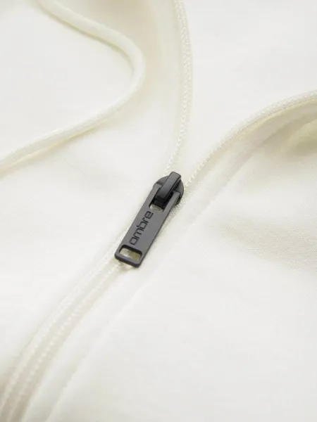 Mikina na zips s kapucňou krémová