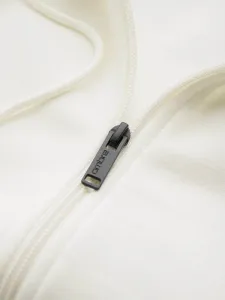 Mikina na zips s kapucňou krémová