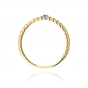 Blink-Blink Zlatý prsteň s čiernym diamantom 0.02 ct1192ZcDB