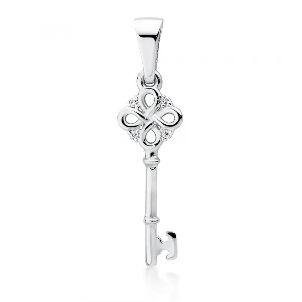 Blink-Blink Zlatý prívesok KĽÚČ s diamantom 0.04 ct4628ZDB