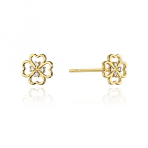 Blink-Blink Napichovacie náušnice ŠTVORLÍSTOK s diamantami 0.04 ct3126BDB