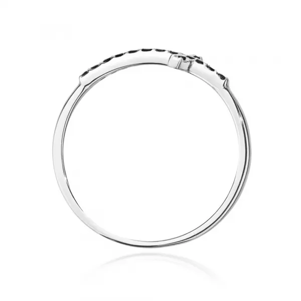 Blink-Blink Zlatý prsteň s Krížikom s čiernymi diamantami 0.09 ct1685BcDB