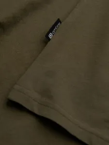Bavlnené tričko s dlhým rukávom olivové