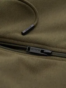 Mikina na zips s kapucňou olivová