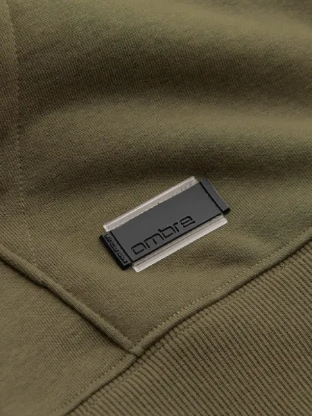 Mikina na zips s kapucňou olivová