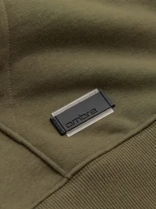 Mikina na zips s kapucňou olivová