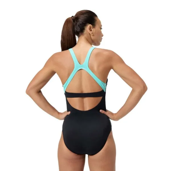 Speedo flex band swim bra 1 piece anthracite blue s - uk32