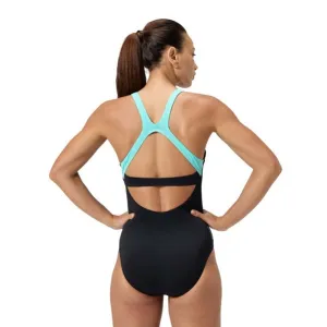 Speedo flex band swim bra 1 piece anthracite blue s - uk32