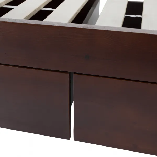 Posteľ so zábranou, 90x200, orech, DALMA