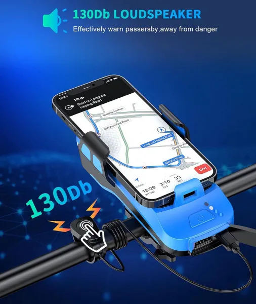Weltbild Držák mobilního telefonu na kolo s powerbankou, světlem a zvonkem