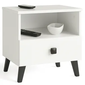 Ak furniture Nočný stolík MOBI K-01 biely/čierny