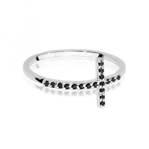 Blink-Blink Zlatý prsteň s Krížikom s čiernymi diamantami 0.09 ct1685BcDB