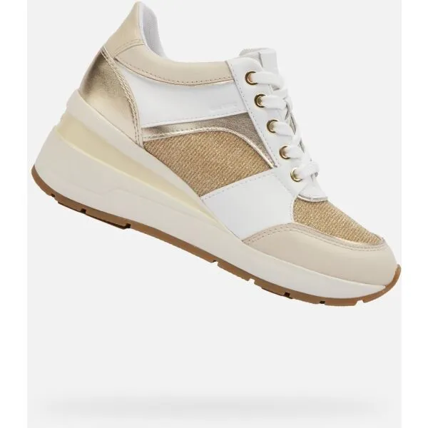 White women's sneakers Geox Zosma - Women's