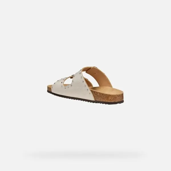 Cream women's slippers Geox Brionia R - Women's