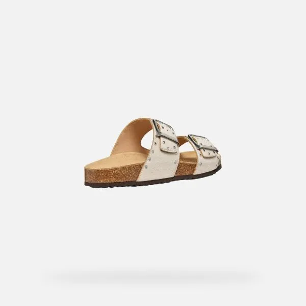 Cream women's slippers Geox Brionia R - Women's