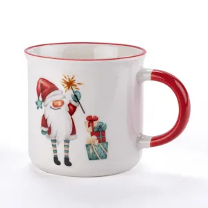 DekorStyle Sada 2ks vánočních hrnků Santa Candy 300 ml bílá/červená
