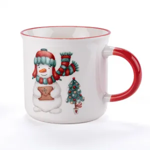 DekorStyle Sada 2ks vánočních hrnků Santa Candy 300 ml bílá/červená