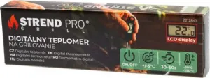 Teplomer Strend Pro Grill, skladací, digitálny, na varenie a grilovanie, 11,5x2,7x1,65 cm