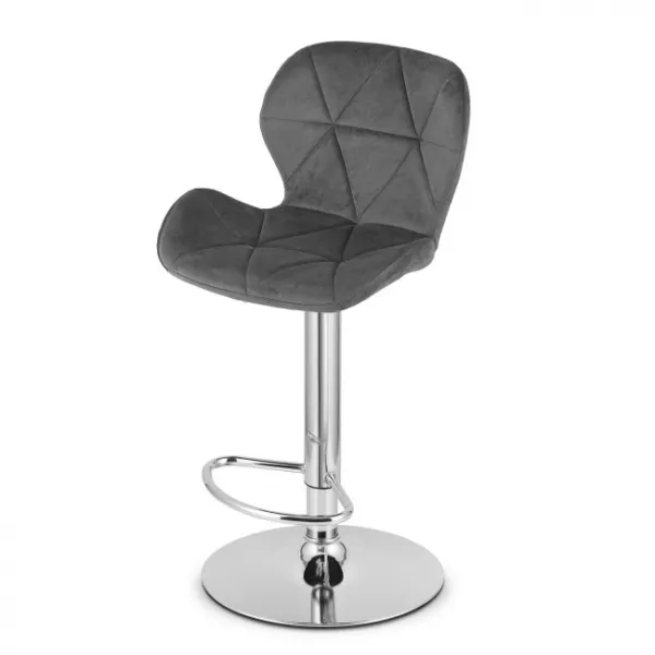 "Barová stolička WEST - sivý zamat / chrómový podstavec" "9401 39 00 00"