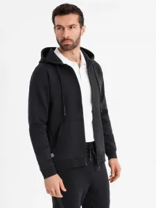 Pánska mikina s kapucňou na zips- čierna