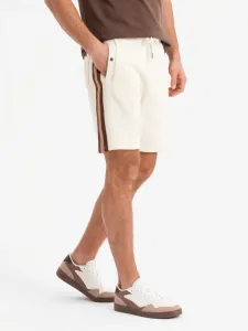 Originálne kraťasy s pásmi po bokoch -hnedé