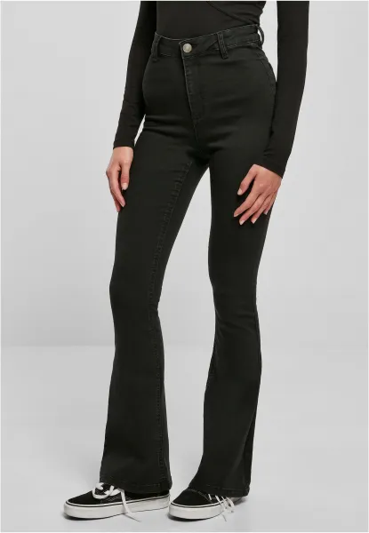 Women's Super Stretch Bootcut Denim Pants Jeans - Black